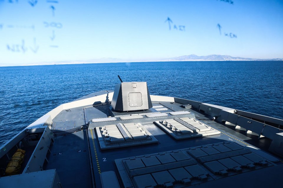 Η πλώρη της ελληνικής φρεγάτας Belharra