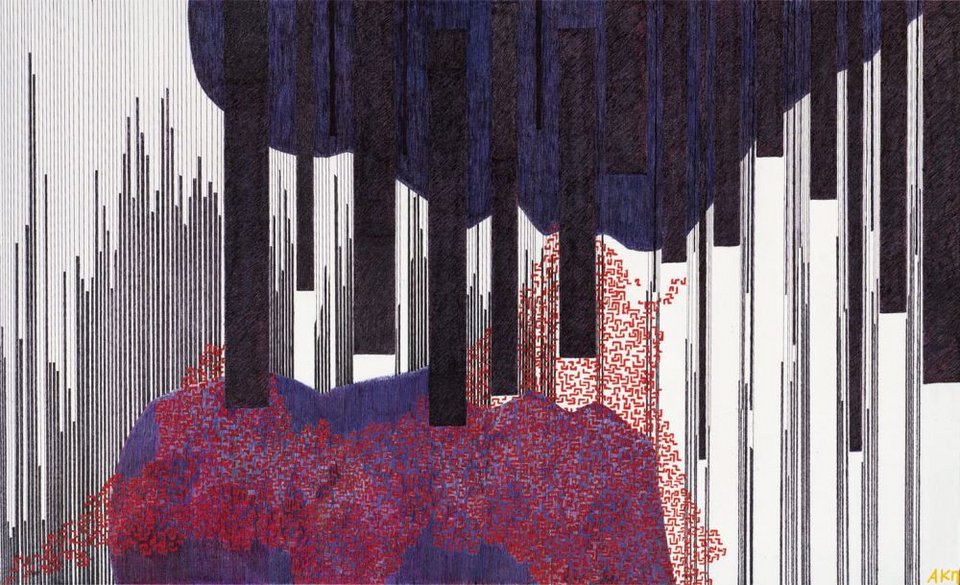 Εργα τέχνης ζωγραφισμένα σχεδόν αποκλειστικά με στυλό διαρκείας