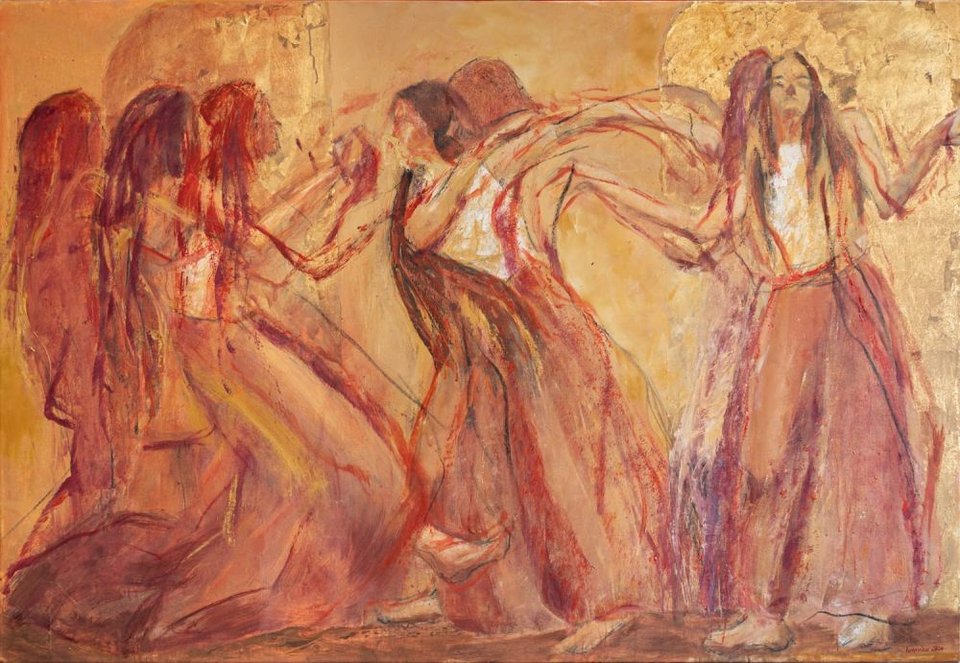 Bella, μικτή τεχνική σε μουσαμα