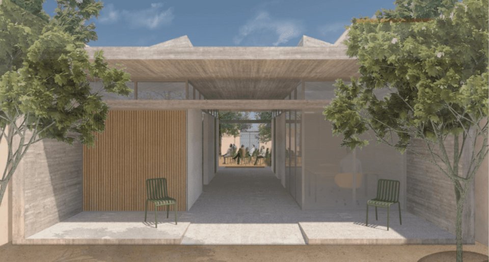 Οι νέες χρήσεις καταλαμβάνουν τον υφιστάμενο ενιαίο χώρο του κτιρίου, αλλά και τους υπάρχοντες διαμορφωμένους βοηθητικούς χώρους