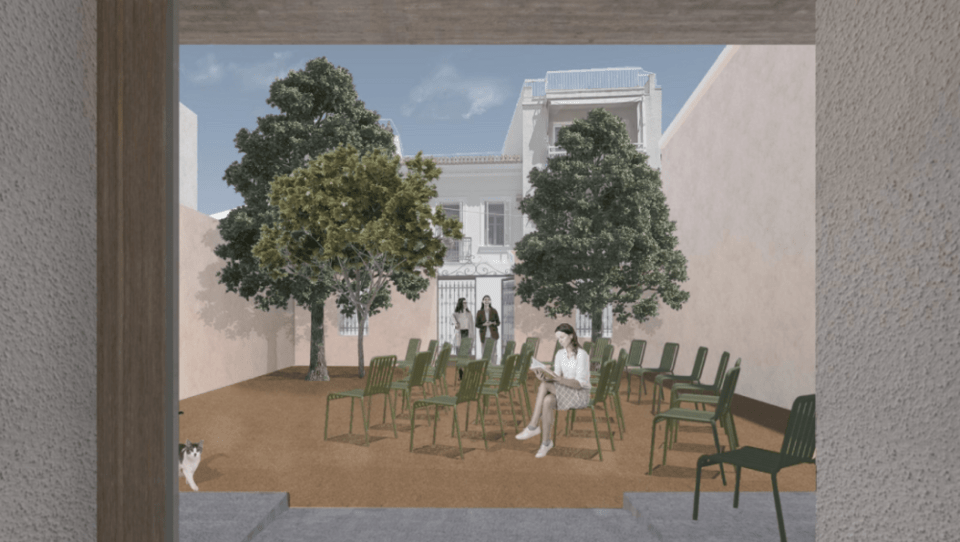 Το οικόπεδο μετατρέπεται σε υπαίθριο χώρο πολλαπλών χρήσεων, με εκπαιδευτικό και πολιτιστικό χαρακτήρα