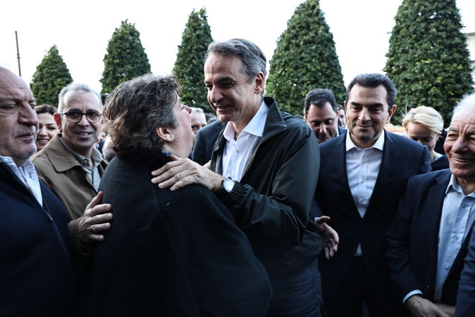 Ο Κυριάκος Μητσοτάκης στα γραφεία της ΝΔ