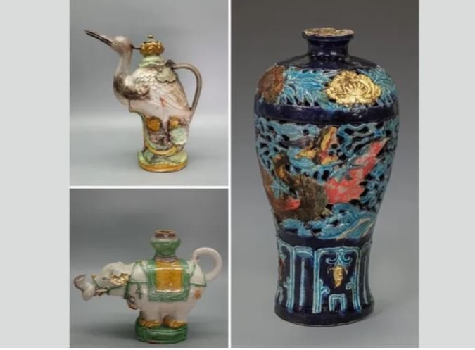 Μερικά από τα αντικείμενα που βρέθηκαν / Φωτογραφία: Εθνική Διοίκηση Πολιτιστικής Κληρονομιάς 