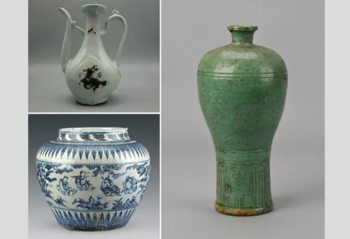 Περισσότερα από 900 αντικείμενα, συμπεριλαμβανομένων λεπτεπίλεπτων πορσελάνινων και κεραμικών κομματιών, ανακτήθηκαν από τον βυθό της θάλασσας / Φωτογραφία: Εθνική Διοίκηση Πολιτιστικής Κληρονομιάς 