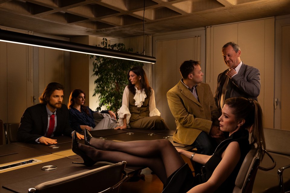 Κώστας Ανταλόπουλος, Αθανασία Κουρκάκη, Θεμιστοκλής Μαλεσάγκος, Φανή Παναγιωτίδου, Νίκος Στεργιώτης και Βιβή Φωτοπούλου