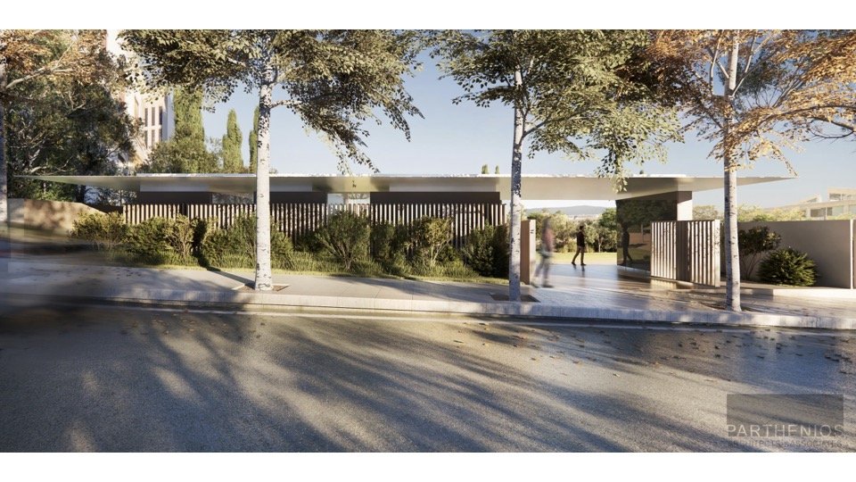 Φωτορεαλιστική απεικόνιση της εισόδου στον αρχαιολογικό χώρο του Λυκείου