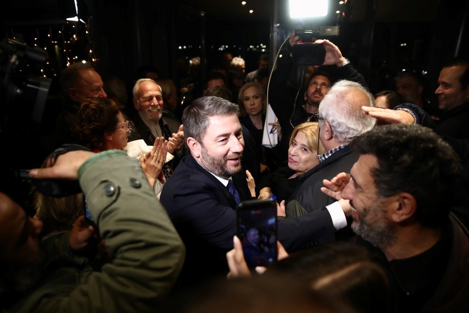 Ο Νίκος Ανδρουλάκης κατά την είσοδό του στον χώρο της εκδήλωσης