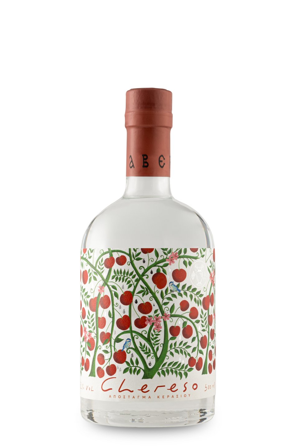 To Chereso είναι το νέο απόσταγμα από το Κατώγι Αβέρωφ. Τα αρώματα του κερασιού είναι έντονα και ευδιάκριτα, πλαισιωμένα από νότες μπαχαρικών με κυρίαρχη την κανέλα