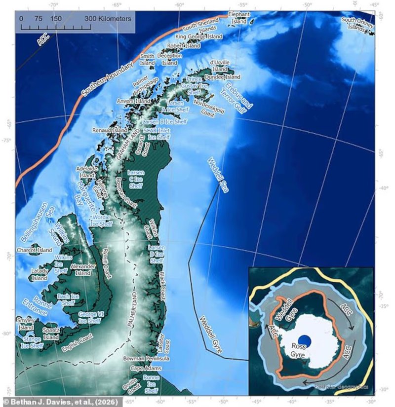 Η ομάδα των επιστημόνων εστίασε  στην Ανταρκτική Χερσόνησο, δηλαδή την ταχύτερα θερμαινόμενη περιοχή της ηπείρου και μία από τις πιο ευαίσθητες στην ανθρωπογενή κλιματική αλλαγή 