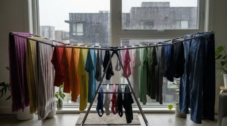 Το άπλωμα των ρούχων σε σχήμα «ουράνιο τόξο»