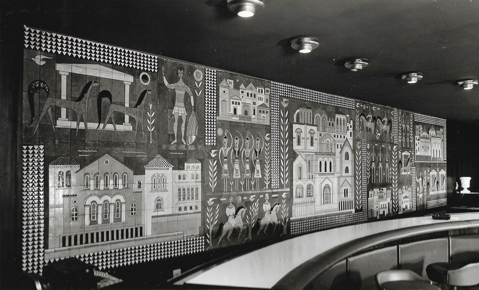 Έργο σε Bar Ξενοδοχείου της Θεσσαλονίκης c. 1970&nbsp;Eυγενική παραχώρηση της Οικογένειας Βαλσαμάκη&nbsp;