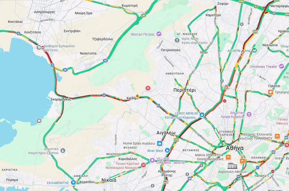 Αυξημένη η κίνηση στην Λεωφόρο Αθηνών και στον Κηφισό