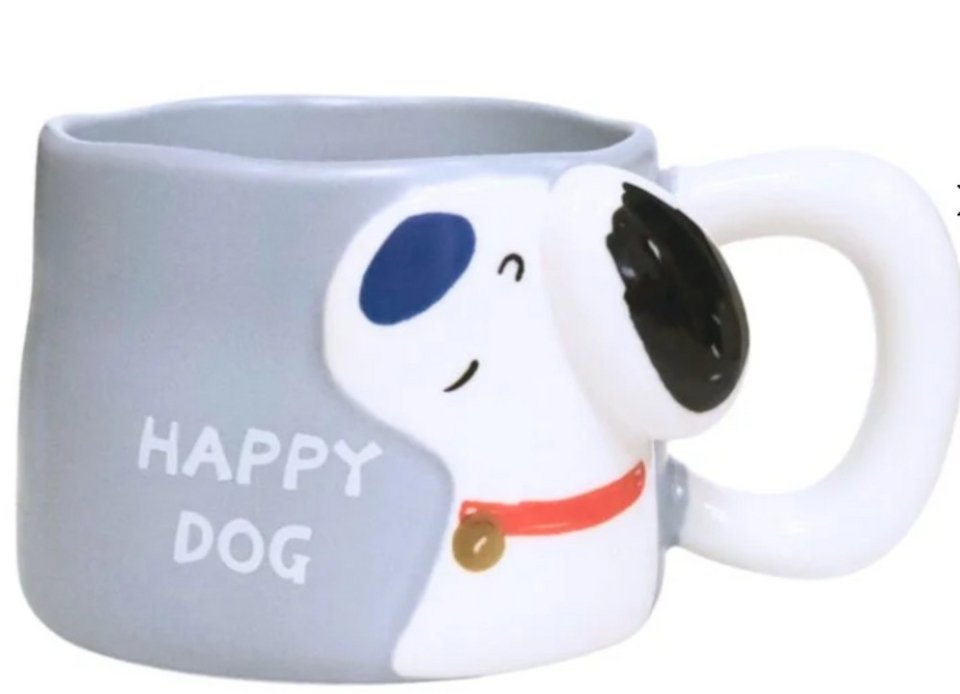 Η κεραμική κούπα Laventer Purple της σειράς Happy Dog Colors ξεχωρίζει για τις ζωηρές αποχρώσεις και την τρισδιάστατη φιγούρα σκύλου που μοιάζει να προβάλλει διακριτικά από το σώμα της