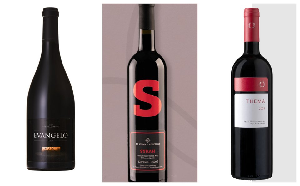 Evangelo - Κτήμα Γεροβασιλείου // Syrah - Κτήμα τ' Αποστόλη  // Thema Ερυθρό - Κτήμα Παυλίδη