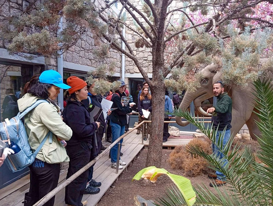 Το Τμήμα Γεωγραφίας του Πανεπιστημίου του Λονδίνου σε άσκηση πεδίου / Φωτογραφία: Μουσείο Απολιθωμένου Δάσους Λέσβου 