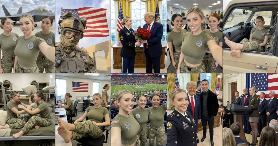 Πίσω από το προφίλ της Τζέσικα Φόστερ, μιας νεαρής γυναίκας που παρουσιάζεται ως μέλος των ενόπλων δυνάμεων των Ηνωμένων Πολιτειών, δεν υπάρχει πραγματικό πρόσωπο, αλλά ένα πλήρως συνθετικό ψηφιακό κατασκεύασμα / ΙΝSTAGRAM 