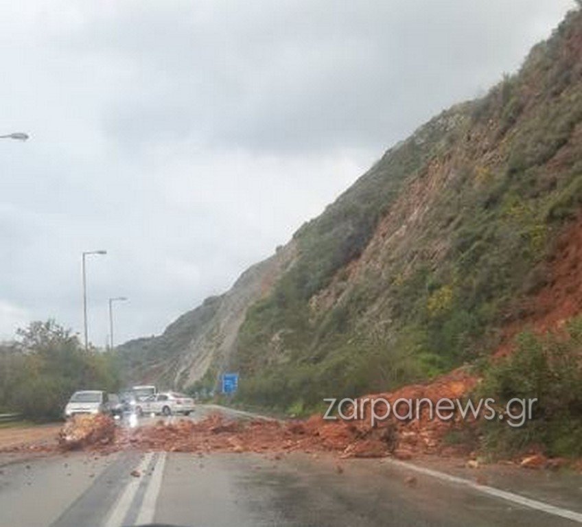 Φωτογραφία από την κατολίσθηση στα Χανιά / Φωτογραφία: Ιωάννης Παπαδάκη