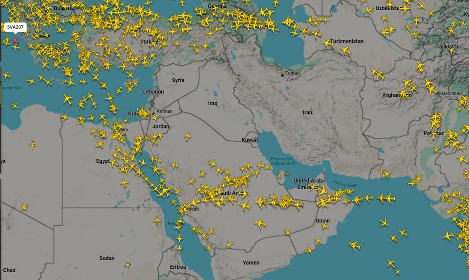 «Νεκρή ζώνη» πάνω από την Μέση Ανατολή λόγω των συγκρούσεων