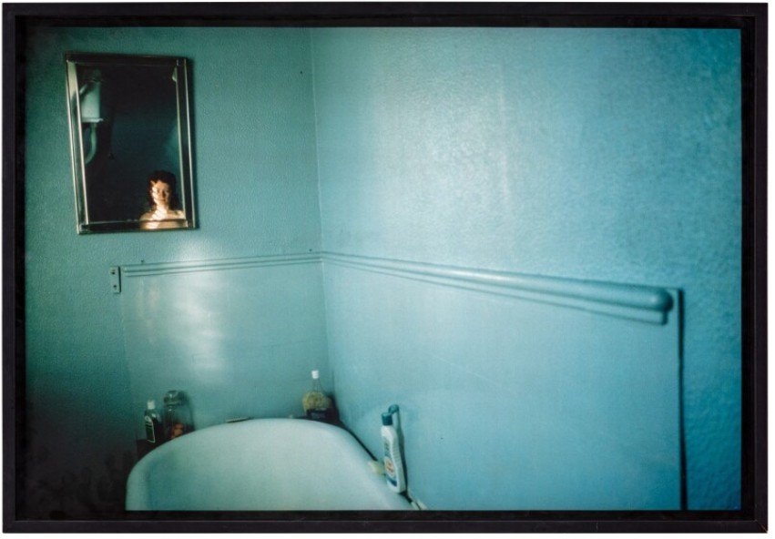 Self Portrait in Blue Bathroom