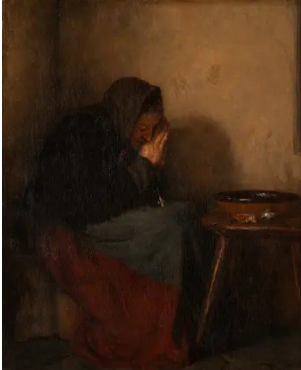 Το έργο του Νικόλαου Γύζη με τίτλο «Prière avant le repas / Tischgebet»