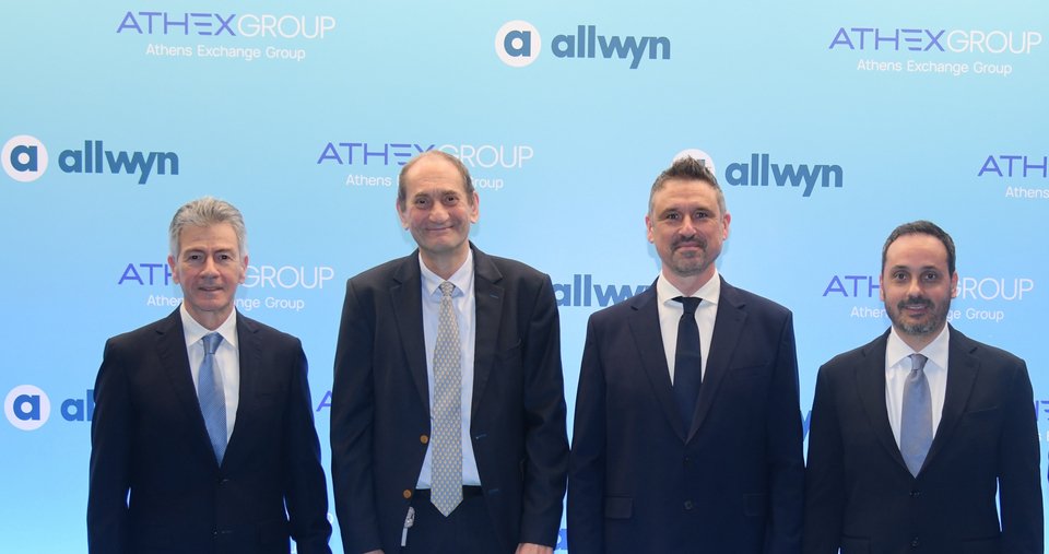 Αργύρης Διαμαντής, Kamil Ziegler, Lukas Antos και Γιάννης Πανόπουλος, μέλη του top management της Allwyn στην Ελλάδα 
