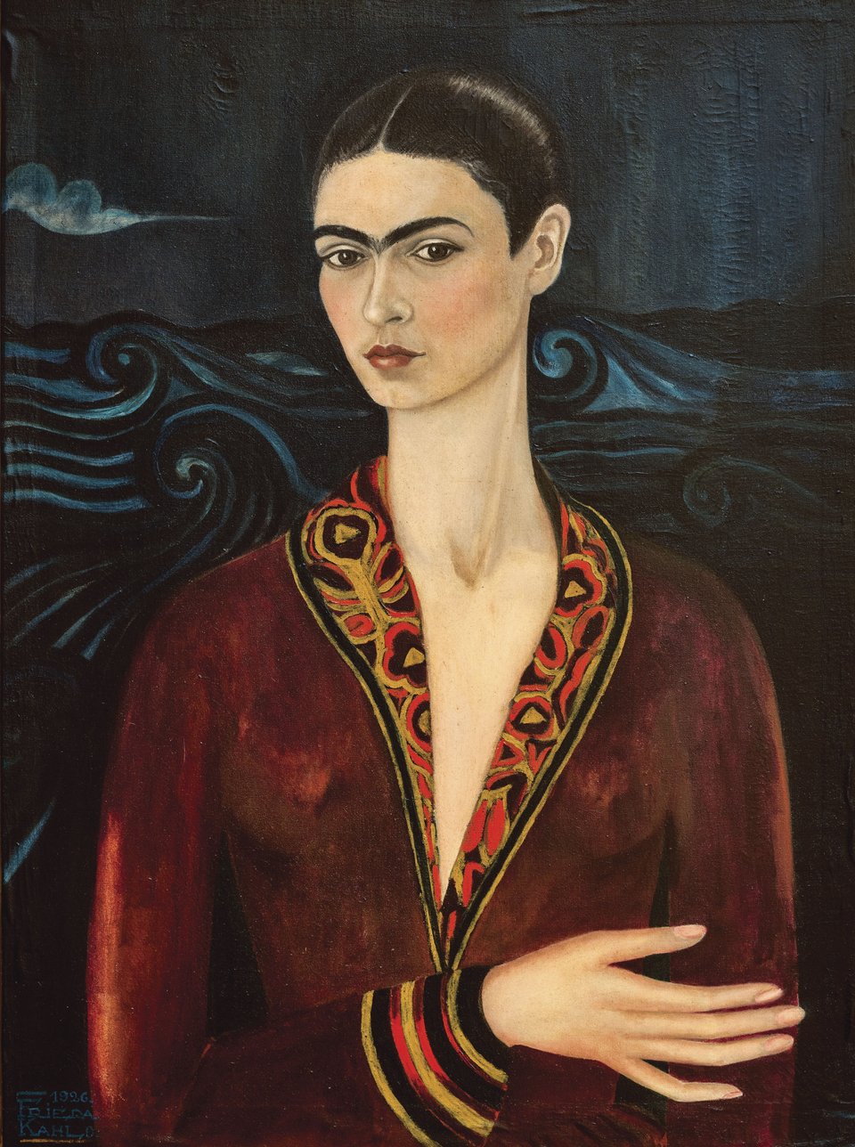 Frida Kahlo Self Portrait with Loose Hair 1946. Private collection.