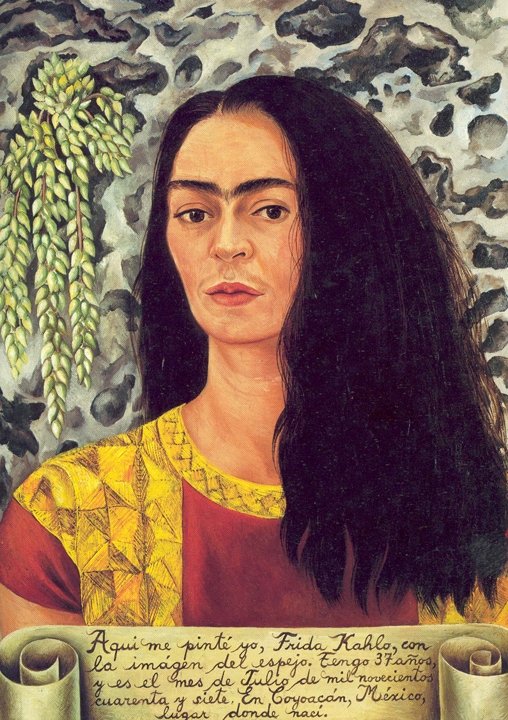 Frida Kahlo Self Portrait with Loose Hair 1946. Private collection.