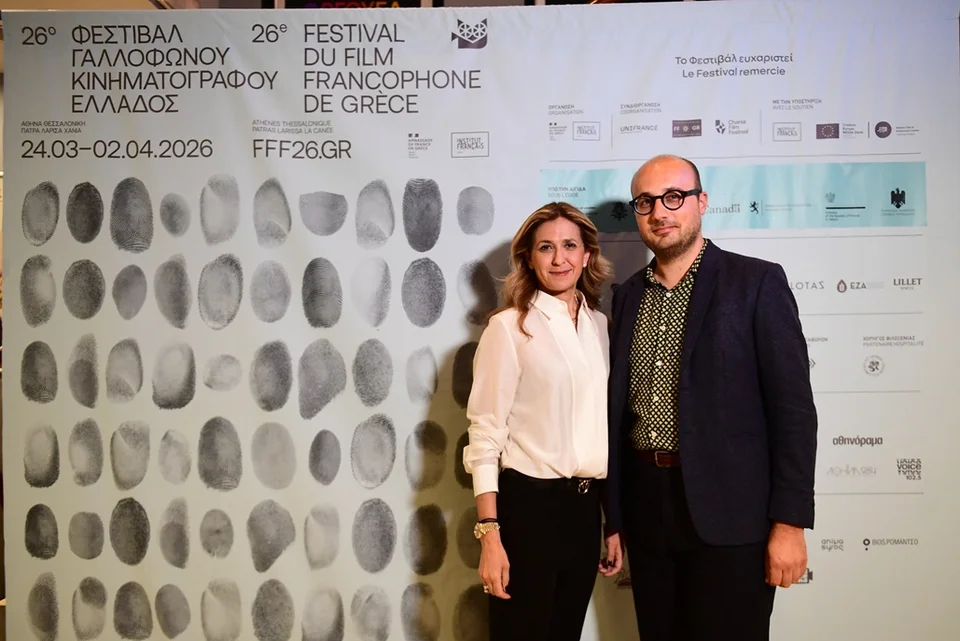 Η Κική Σιλβεστριάδου, CEO της Nova Media με τον Aimé Besson, Ακόλουθο Οπτικοακουστικών Μέσων και Διευθυντή του Φεστιβάλ