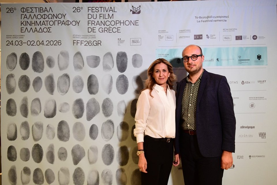 Η Κική Σιλβεστριάδου, CEO της Nova Media με τον Aimé Besson, ακόλουθο Οπτικοακουστικών Μέσων και διευθυντή του Φεστιβάλ 