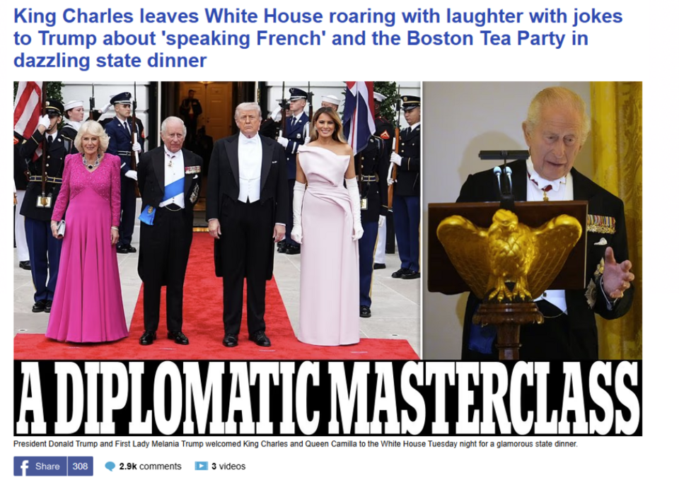 Η Daily Mail υποκλίθηκε στον Κάρολο