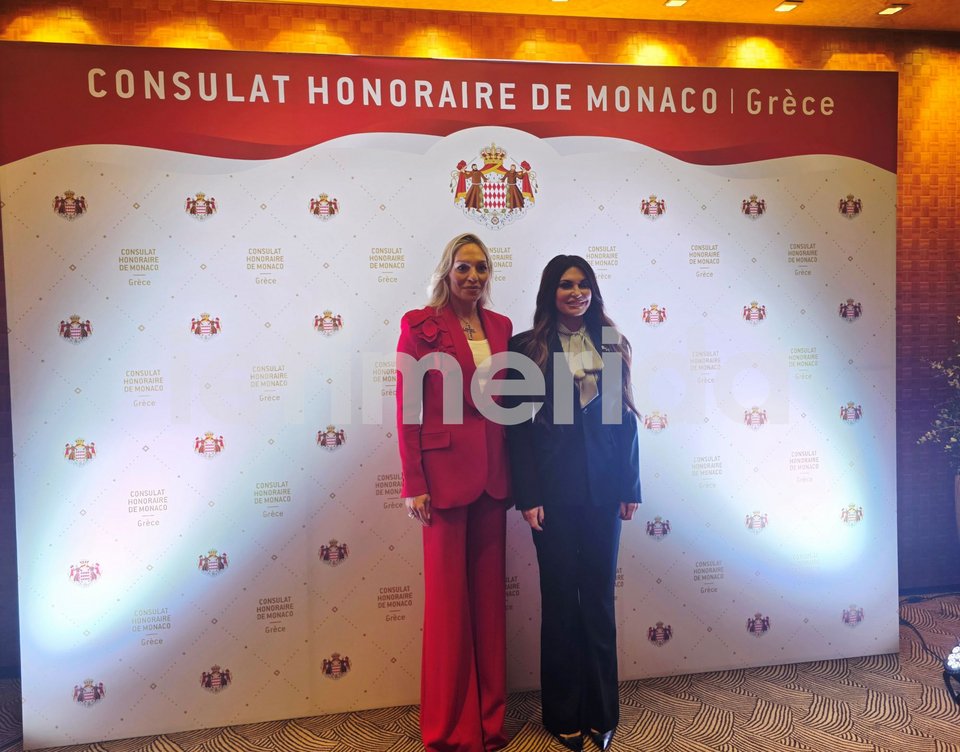 Ρόη Αποστολοπούλου και Κίμπερλι Γκίλφοϊλ στα εγκαίνια του προξενείου του Μονακό στην Αθήνα