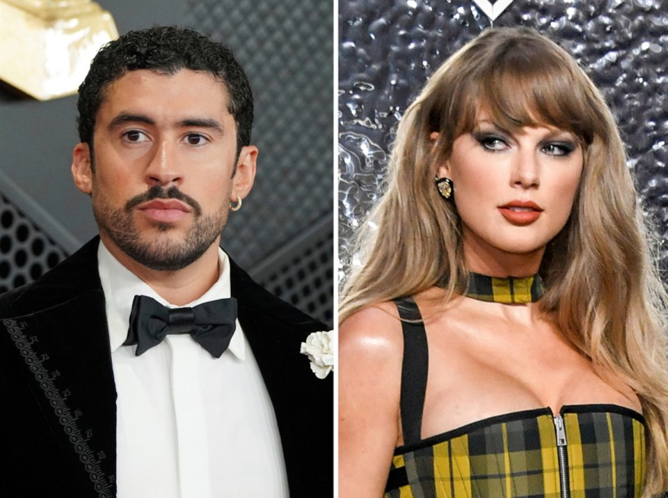 Bad Bunny, Taylor Swift (AP Photo)