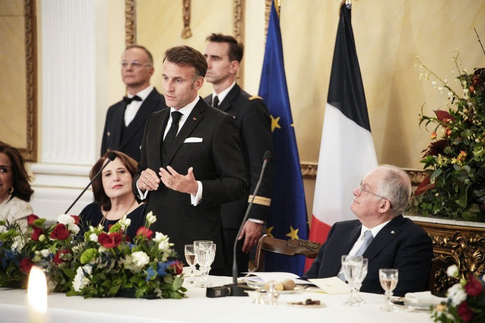 Ο Εμανουέλ Μακρόν κατά την ομιλία του