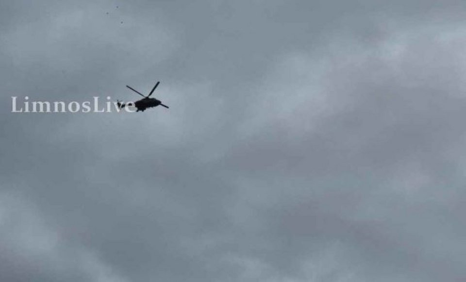 Το super puma σε επιχειριση διάσωσης / Φωτογραφία: LimnosLive   