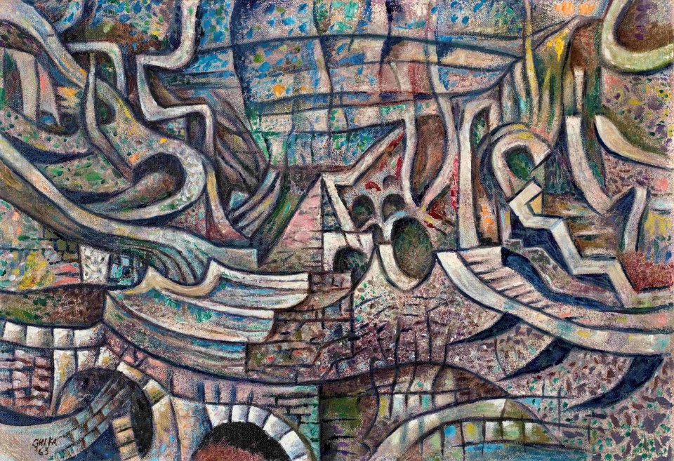 Νίκος Χατζηκυριάκος-Γκίκας (1906-1994) Γέφυρα στη Σαντορίνη (€60,000-80,000)