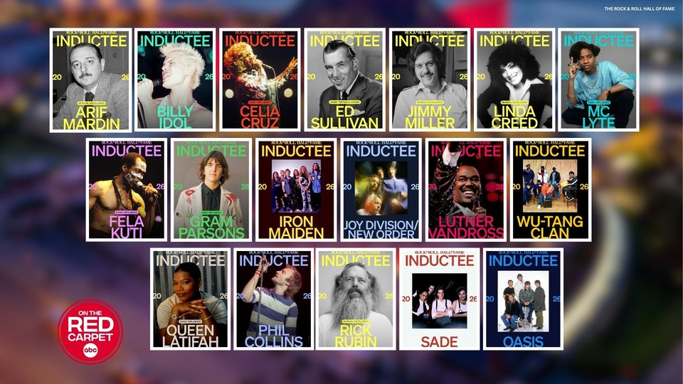 Οι Phil Collins, Iron Maiden, Billy Idol, Queen Latifah, Oasis, Sade, Joy Division/New Order, κέρδισαν μία θέση στο Rock &amp; Roll Hall of Fame μαζί με τους Wu-Tang Clan