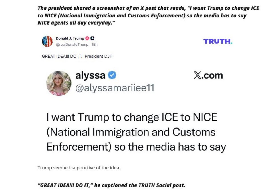 Η ανάρτηση στο «Truth Social».