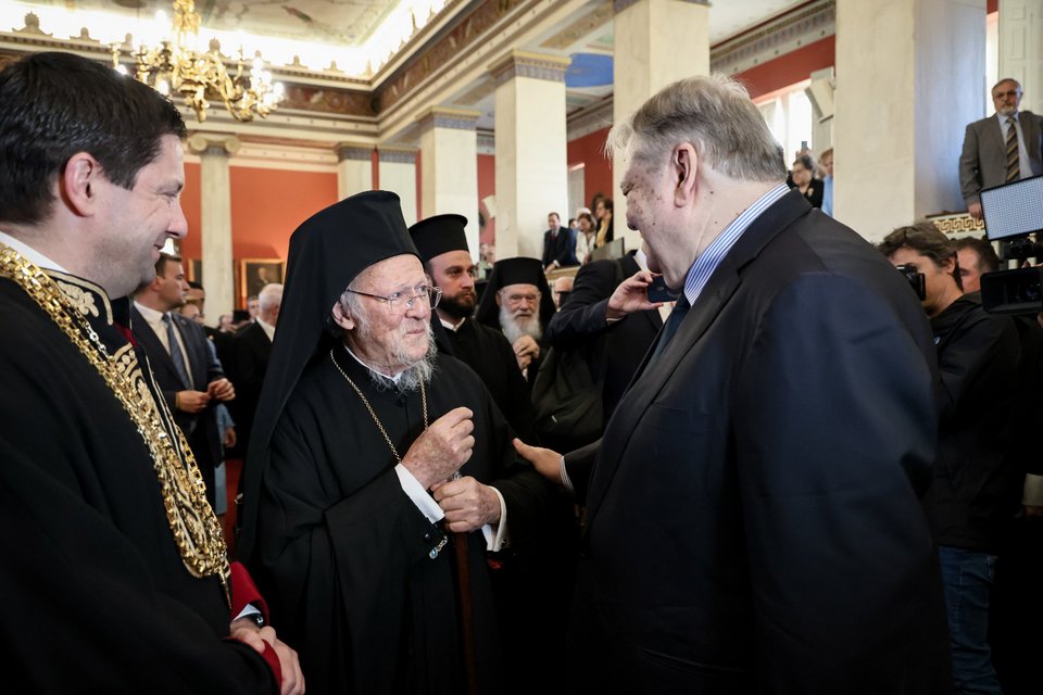 Ο Οικουμενικός Πατριάρχης Βαρθολομαίος με τον Ευάγγελο Βενιζέλο