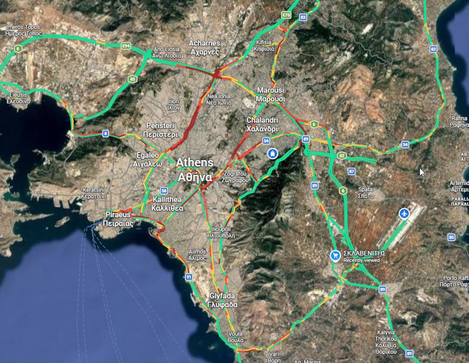 Η κίνηση στους δρόμους της Αθήνας την Πέμπτη 14/5