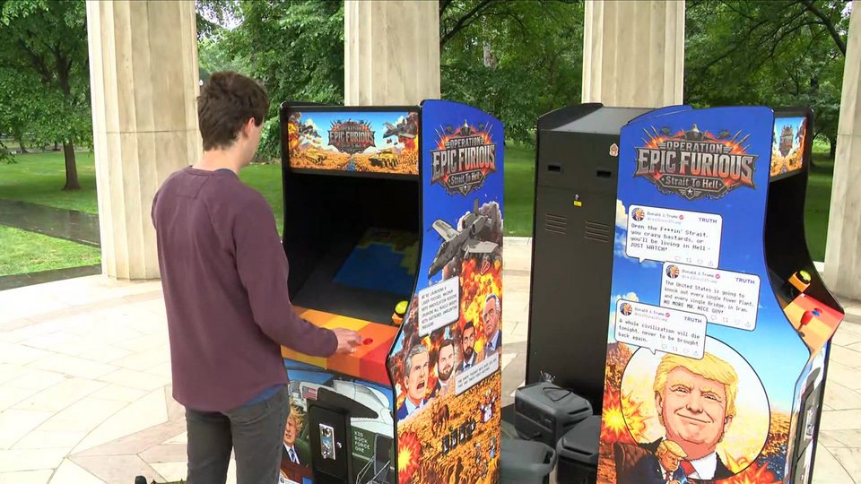 Το ίδιο το γεγονός ότι το project εγκαταστάθηκε σε arcade μηχανήματα μπροστά στην Ουάσινγκτον προσθέτει ένα ακόμη επίπεδο ειρωνείας. Οι δημιουργοί επιχειρούν ουσιαστικά να παρουσιάσουν τον σύγχρονο πόλεμο ως μεταμοντέρνο θέαμα κατανάλωσης / FACEBOOK