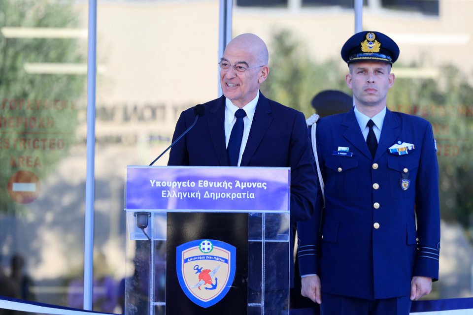 Ο Νίκος Δένδιας στην τελετή εγκαινίων των νέων εγκαταστάσεων της Διεύθυνσης Πληροφορικής και Κυβερνοχώρου στο υπουργείο Άμυνας / Φωτογραφία Γιώργος Κονταρίνης / eurokinissi) 