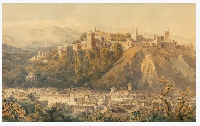 Tο έργο Paysage de Granada από τον Αγγελο Γιαλλινά είχε προέλευση την Γκαλερί Parker στο Λονδίνο / Φωτογραφία: Bonhams