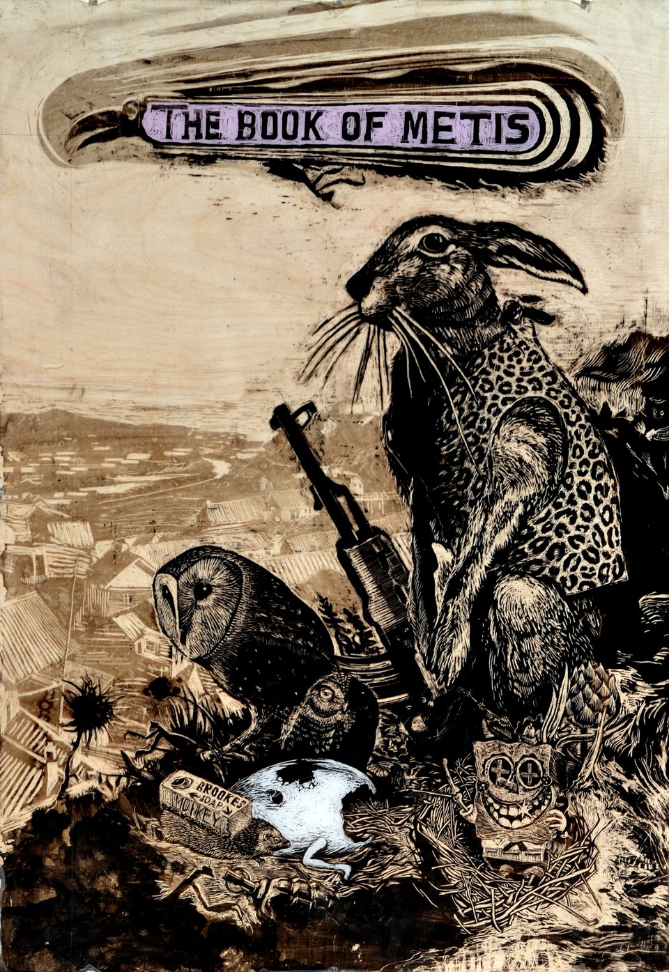 Το βιβλίο της Μήτιδος, 2014, 70x100cm, μελάνι σε Plexiglass, Ιδιωτική συλλογή Τάκη Βερέμη  