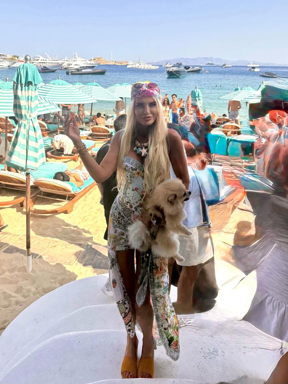 Η Μαρίνα Σταυράκη (Πατούλη) με την Κίμπερλι Γκίλφοϊλ στην Μύκονο - Instagram Marina Stavraki