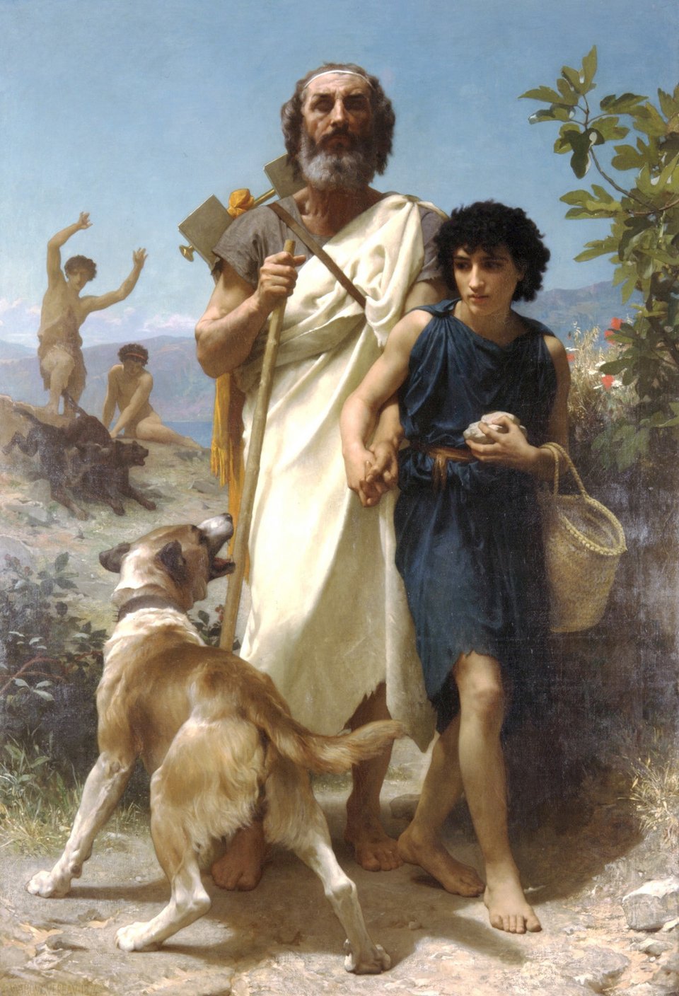 Ο Όμηρος και ο οδηγός του (1874), πίνακας του Γάλλου ζωγράφου Ουιλιάμ-Αντόλφ Μπουγκερώ / Wikipedia.org
