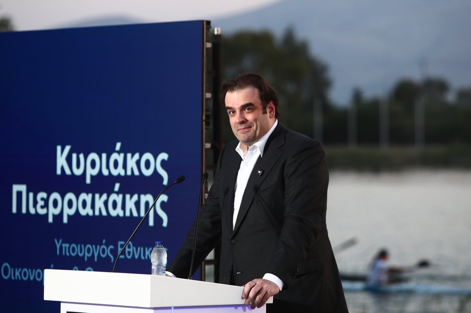 O υπουργός Εθνικής Οικονομίας και Οικονομικών Κυριάκος Πιερρακάκης στην εκδήλωση παράδοσης του Ολυμπιακού Κωπηλατοδρομίου στον Σχινιά / Eurokinissi