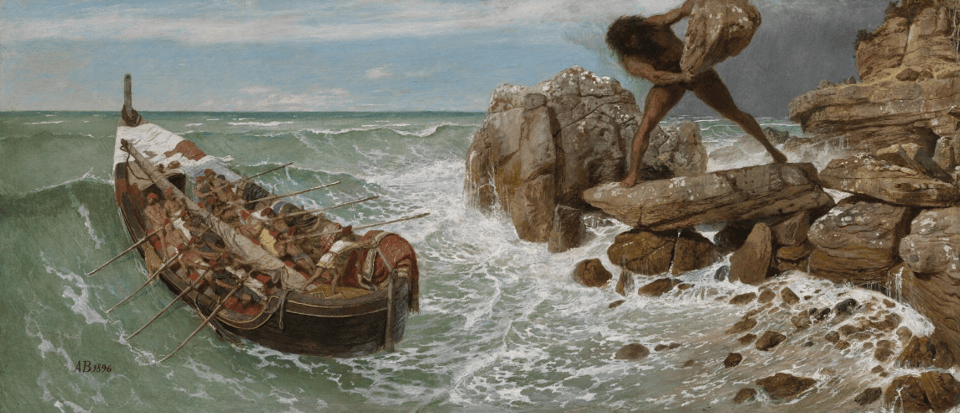 Στο «Οδυσσέας και Πολύφημος» (1896), που φυλάσσεται στο Μουσείο Καλών Τεχνών της Βοστώνης, ο βράχος, το κύμα και η σωματική απειλή γίνονται αδιαχώριστα / WIKIPEDIA