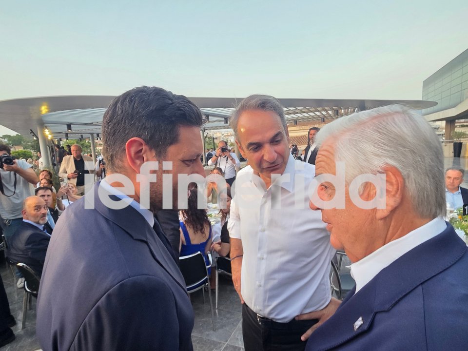 Ο Κυριάκος Μητσοτάκης με τον Τζωρτζ Στάμα και τον Κώστα Κυρανάκη