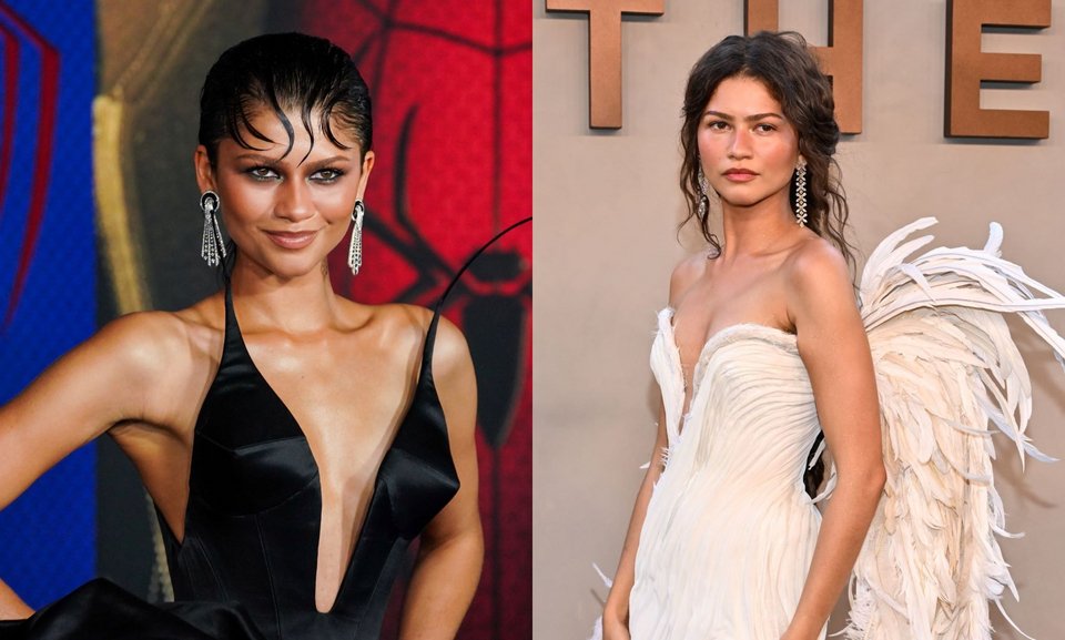 Αριστερά: Η Ζεντάγια στην πρεμιέρα του Spiderman στο Λος Άντζελες, 27 Ιουλίου 2026 – Δεξιά: Στην πρεμιέρα της ταινίας «Η Οδύσσεια» στη Νέα Υόρκη, Τρίτη 14 Ιουλίου 2026 (Φωτογραφίες ΑΡ)