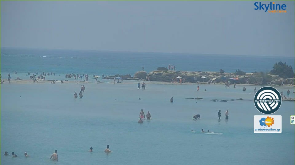 Σημερινές εικόνες από ζωντανή κάμερα στο Ελαφονήσι Χανίων 